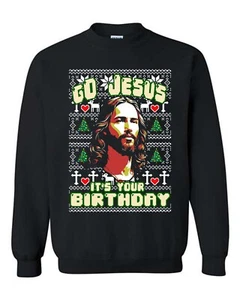 Suéter de Navidad Jesús Feo, Suéter de Cumpleaños Jesús, Suéter Cristiano Unsexual - Imagen 1 de 4