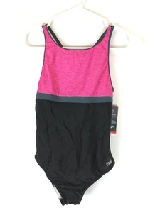 Speedo Girls One Piece Swimsuit High Neck Size 14 - Picture 1 of 3