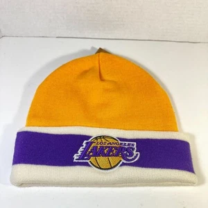 Authentic Official Los Angeles LA Lakers Purple & Gold Mitchell & Ness Beanie - Picture 1 of 5