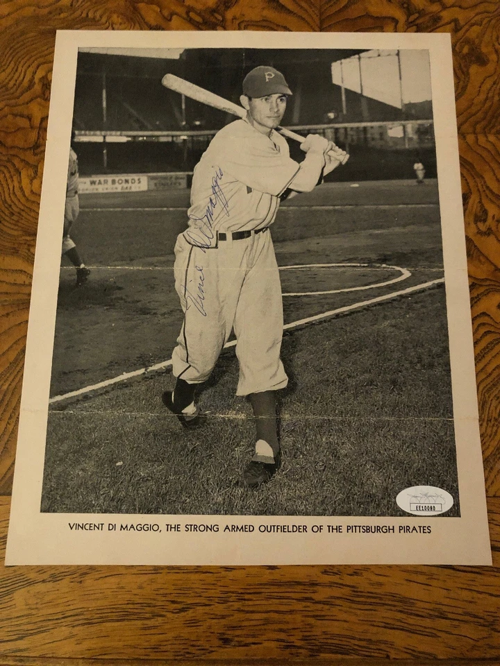 Vincent Di Maggio Autographed Magazine Page.RARE! JSA d.1986. Pirates - Image 1 of 4