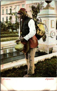 REPUBLIC OF MEXICO STREET WATER CARRIER VENDOR OLD UNDIVIDED BACK POSTCARD - Picture 1 of 2