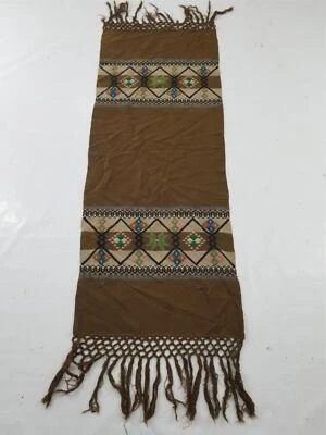 Vintage Handwoven Geometric Table Runner/Wall Hanging 55x22 inches - Image 1 of 4