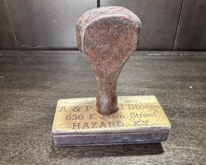 Vintage A&P Food Stores Wooden Rubber Ink Stamp Hazard Kentucky Rest Co. - Picture 1 of 3