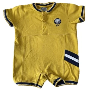 Vintage Nike Romper Size 18 Months One Piece Cotton Boys Yellow Basketball Y2K - Picture 1 of 10