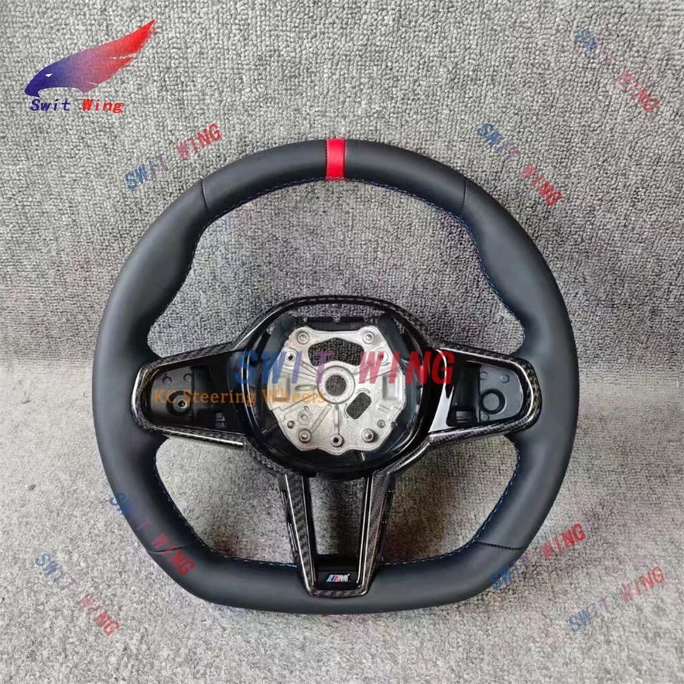 Alcantara and leather blue stripe Steering Wheel for For 2021 BMW x5m with heatd - Image 1 of 1