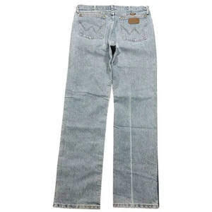 Vtg Wrangler 47 Regular Cowboy Cut Denim Western Jeans Mens Tag 34x34 Distressed - Picture 1 of 13