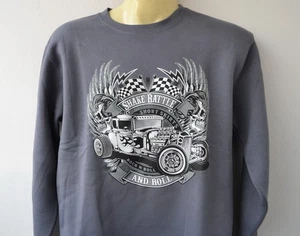 Hot Rod Skull Sweatshirt Unisex Pullover S-3XL Old School Russell Shake Rattlle - Picture 1 of 2