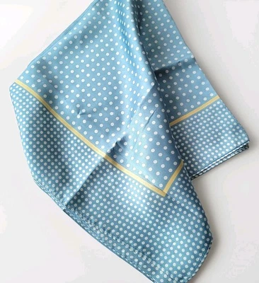 NUEVO Pañuelo Parisino Azul Blanco Lunares Amarillo Rayas Imitación Seda 27x27 Foto 1 de 4