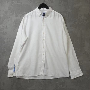 Hackett London Shirt Men's XL White 100% Cotton Slim Fit Long Sleeve Button-Down - Picture 1 of 10