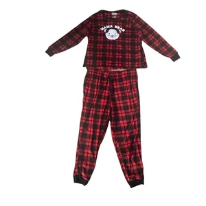 Pijama Cuddl Duds Mama Bear rojo negro búfalo a cuadros 1X parte superior inferior a cuadros usado en excelente estado - Imagen 1 de 9