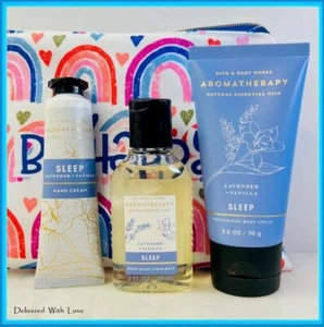 Bath & Body Works LAVENDER VANILLA Travel Sz 3 Pc Gift Set +Zip Case *Clearance* - Picture 1 of 5