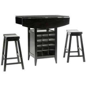 EMERIC 3 PC SET DROP LEAF PUB TABLE - Picture 1 of 1