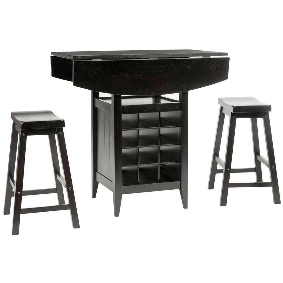 EMERIC 3 PC SET DROP LEAF PUB TABLE - Image 1 of 1
