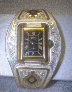 Montana Silversmiths Cuff Watch Southwest Aztec Western Gold New Bat Great 2 - Picture 1 of 18