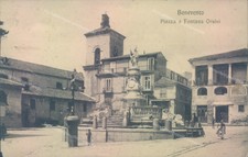 aa78 cartolina benevento citta' piazza e fontana orsini