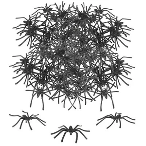 80x Deko-Spinnen - Tischdekoration für Horror-Partys zu Halloween - 5cm - Bild 1 von 7