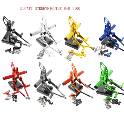 Para Ducati STREETFIGHTER 848 1100 8Colores CNC Ajuste Trasero Espieras Delanteras Foto 1 de 4