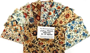 Vintage Flowers Floral Layer Cake 40 -10" Squares Quilting & Sewing Fabric - Picture 1 of 1