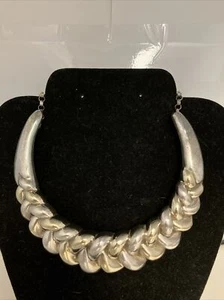Vintage YAACOV HELLER signierter 925 Sterling Silber geflochtener Halsreif Halskette - Bild 1 von 6