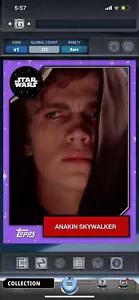 Star Wars Card Trader Award Purple One-Week Anakin Skywalker - Picture 1 of 1