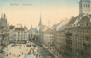 AK Deutschland München Marienplatz Vogelperspektive unbespielt ungeteilt um 1906 - Bild 1 von 2