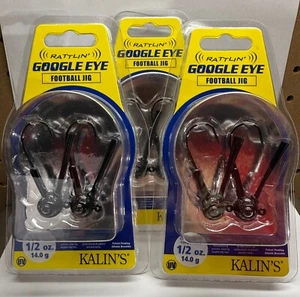 Kalin's Google Eye Rattlin' Football Jig 1/2oz SCHWARZ 2 PK/MENGE 3 KOSTENLOSER VERSAND - Bild 1 von 3