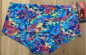 TYR Hombre 38 XL Azul Rosa Amarillo Traje de Baño Calzoncillos Entrenador GROOVY RETRO AÑOS 60 Nuevo - Imagen 1 de 9