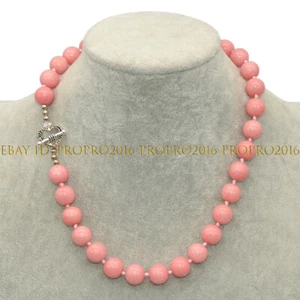 "Collar de joyería con cuentas de gemas redondas de rodocrosita rosa natural de 8/10/12 mm 16-54""" - Imagen 1 de 8