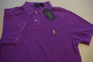 Polo Ralph Lauren Pink Yellow Pony Classic Polo Short Sleeve Shirt L BRAND NEW - Picture 1 of 6