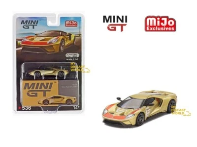 1/64 Mini GT #536 Ford GT Holman Moody Heritage Edition Gold MGT00536 - Image 1 of 4