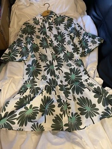 CamicettaSnob Italian White W/Green Floral Button Down Dress NWT Size 44/8 $425 - Picture 1 of 5