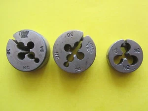VINT Lot of 3 TRW & GTD 1" Round Dies 10-24 NC Adjustable Split Threading Die US - Picture 1 of 2