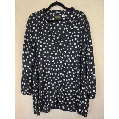 Blusa túnica a lunares Bob Mackie para mujer talla 2X más arte artístico para usar oficina Foto 1 de 4