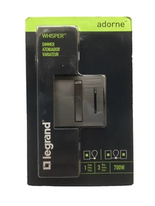 Legrand Adorne Whisper Dimmer Magnesium 700W 3-way 1-Pole Microban (ADWR703HM4) - Picture 1 of 3