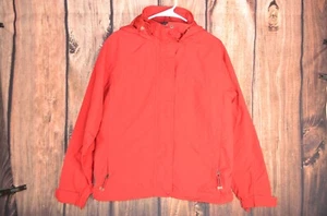 L.L. Chaqueta impermeable cortavientos Bean de nailon roja con capucha cremallera completa talla mediana M - Imagen 1 de 5