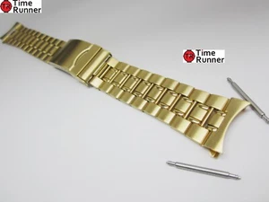 20 mm Men's Gold Tone Watch Band Bracelet - Picture 1 of 9
