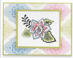 STAMPENDOUS rubber stamp BlockArt FESTIVE FLOWER wood mounted, V197 - Picture 1 of 2