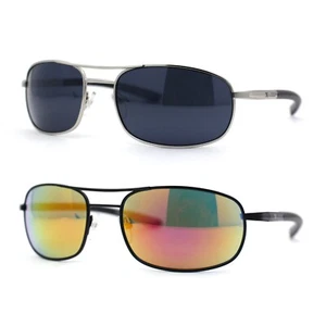 Xloop Mens Metal Rim Oval Rectangle Agent Sport Sunglasses - Picture 1 of 5