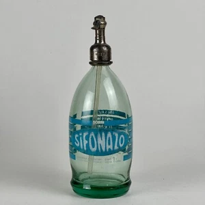 Vintage Sifonazo Seltzer Soda Bottle, Buenos Aires Argentina, Claromeco Hotel - Picture 1 of 10