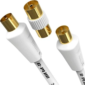 Koaxial TV Antennenkabel Koax gerade Verlängerungskabel Stecker auf Stecker Antenne 50cm - Bild 1 von 7