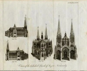 Rivista per gentiluomini: Vedute della Cattedrale Chiesa di Seez in Normandia, 1788 - Foto 1 di 1
