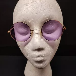 Sonnenbrille mit runden lila Gläsern groovy im Stil von John Lennon - Bild 1 von 15