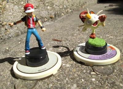 Lot of 2 Pokemon Trading Action Game Figure Pieces (1) RED & (1) MEOWTH - Image 1 of 4
