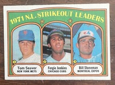 1972 Topps - League Leaders #95 Bill Stoneman, Fergie Jenkins, Tom Seaver