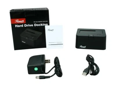 Rosewill RX-DU100 2.5” & 3.5” SATA to USB HDD SSD Docking Station, Open Box - Image 1 of 3