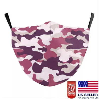 Máscara facial rosa camuflaje lavable ajustable caza militar vendedor de Estados Unidos rápido N Foto 1 de 4