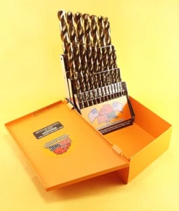 29 Pc Super Premium Cobalt M42 Drill Bit Set Orange Lifetime Warranty Drill Hog® - Picture 1 of 6