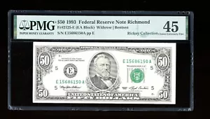 DBR 1993 $50 FRN Richmond Fr. 2125-E PMG 45 Serial E15686150A - Picture 1 of 2