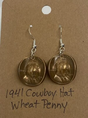 1941 Cowboy Hat penny earrings - Image 1 of 3