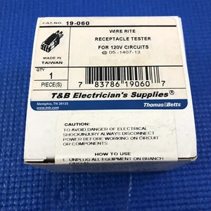 Probador de receptáculos de rito de alambre Thomas & Betts 19-060 para círculos de 120 V - Imagen 1 de 5
